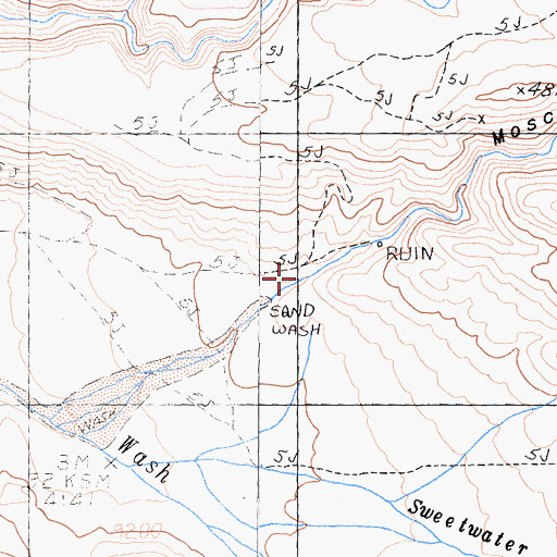 Topographic Map of Moscow Canyon, CA