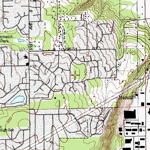 Topographic Map of Meredith Hill Elementary School, WA
