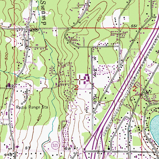 Topographic Map of Oak Heights Elementary School, WA