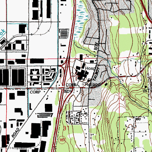 Topographic Map of Valley Medical Center, WA
