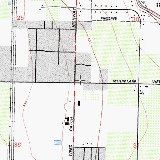 Topographic Map of Mountain View Middle School, CA