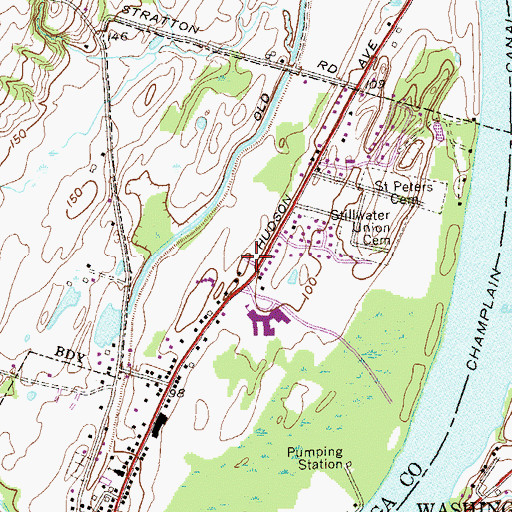 Topographic Map of Thompson Trailer Park, NY