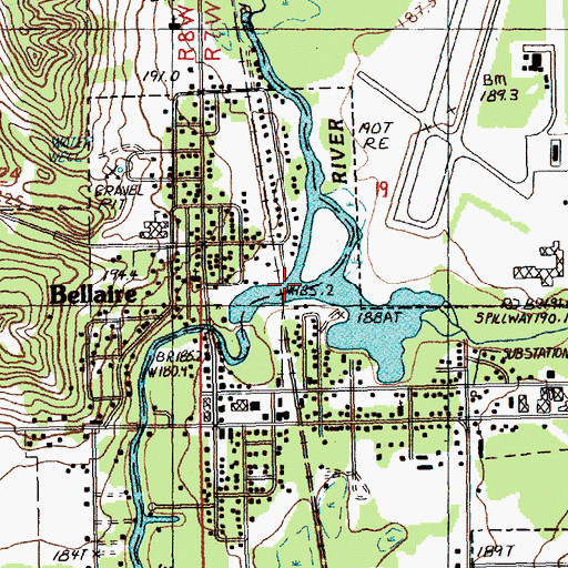 Topographic Map of Trestle Bridge, MI