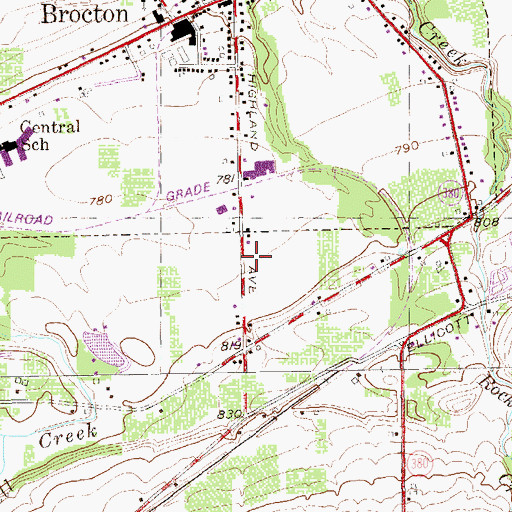 Topographic Map of Brocton Free Methodist Church, NY