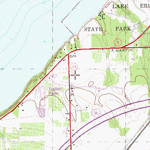 Topographic Map of Lake Erie Baptist Church, NY
