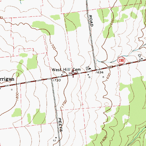 Topographic Map of West Hill School (historical), NY