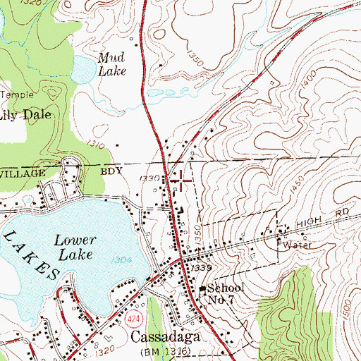 Topographic Map of Immaculate Conception Roman Catholic Church, NY