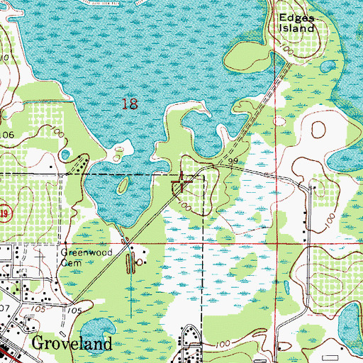 Topographic Map of Edgewood Cemetery, FL