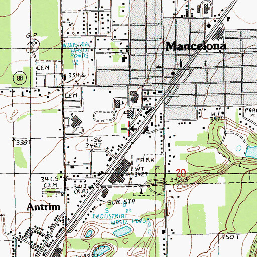 Topographic Map of Pathway Community Church, MI