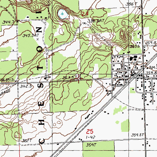 Topographic Map of Chestonia Township Library, MI