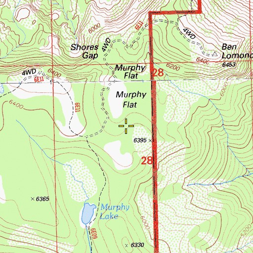 Topographic Map of Murphy Flat, CA