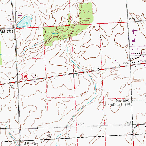 Topographic Map of Green Valley Campground, MI