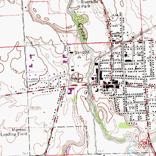 Topographic Map of Wakefield Park, MI