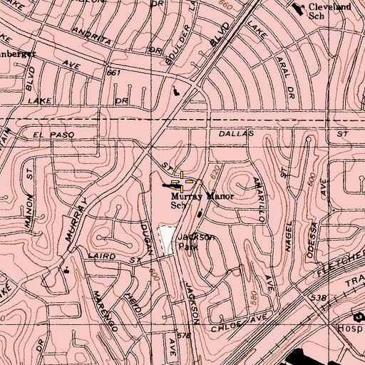 Topographic Map of Murray Manor Elementary School, CA