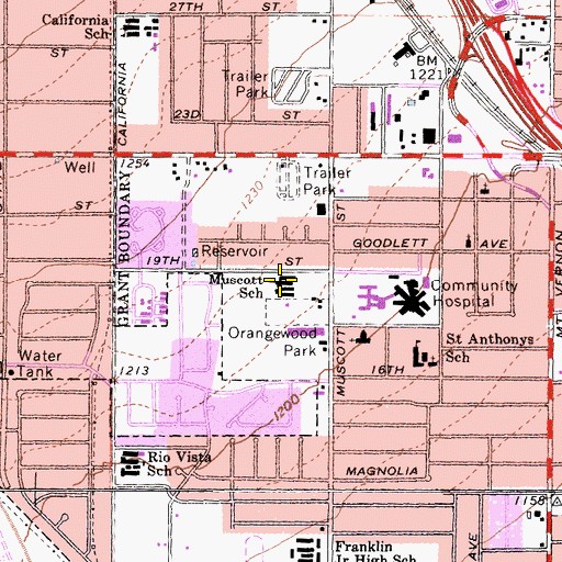 Topographic Map of Howard Inghram Elementary School, CA