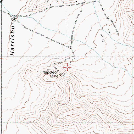 Topographic Map of Napoleon Mine, CA