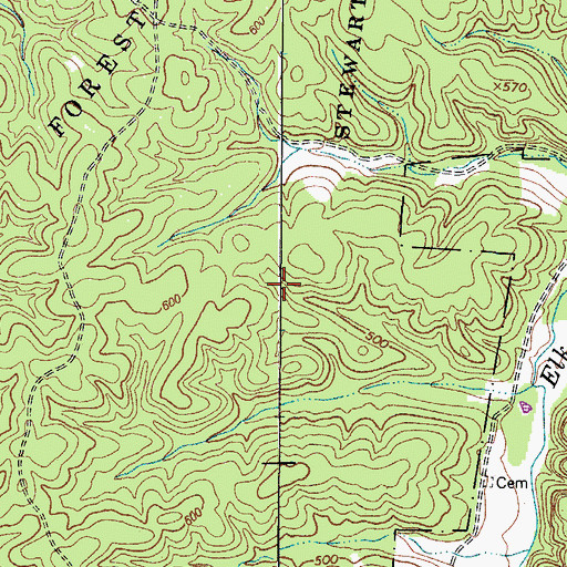 Topographic Map of Commissioner District 7, TN