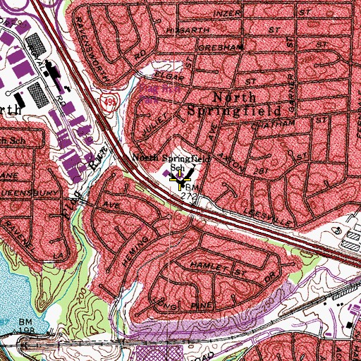 Topographic Map of North Springfield Center School, VA