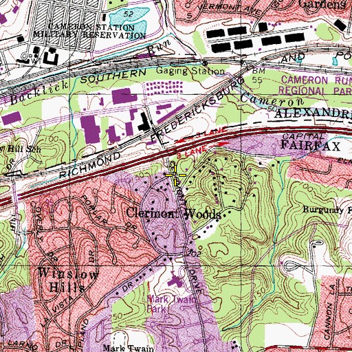 Topographic Map of Elfland School, VA