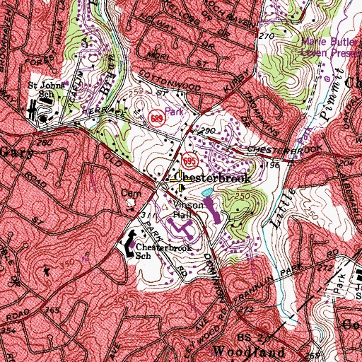 Topographic Map of Montessori School of McLean, VA