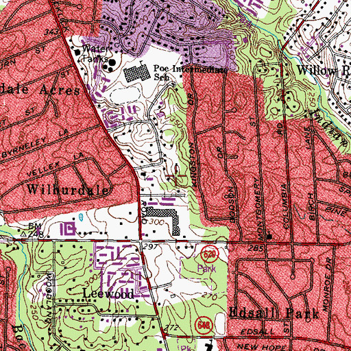 Topographic Map of Kenwood School, VA