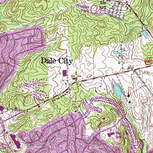Topographic Map of Minnieland Private Day School, VA