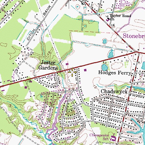 Topographic Map of Stonebridge Primary School, VA