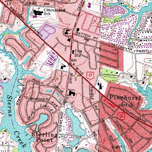 Topographic Map of Montessori Preparatory School, VA