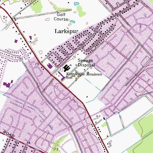 Topographic Map of Larkspur Middle School, VA