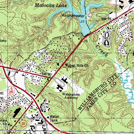 Topographic Map of Walnut Hills Baptist Church Learning Center, VA