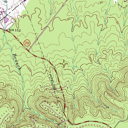 Topographic Map of Bettie Weaver Elementary School, VA