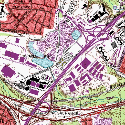 Topographic Map of Chesapeake Academy, VA