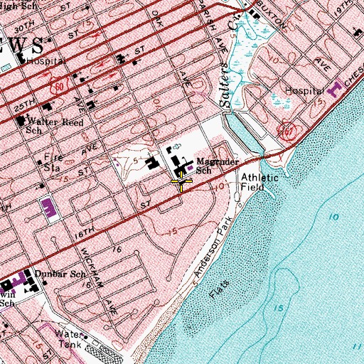 Topographic Map of Calvary Seventh-day Adventist School, VA