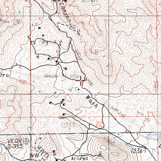Topographic Map of New Trail Canyon, CA