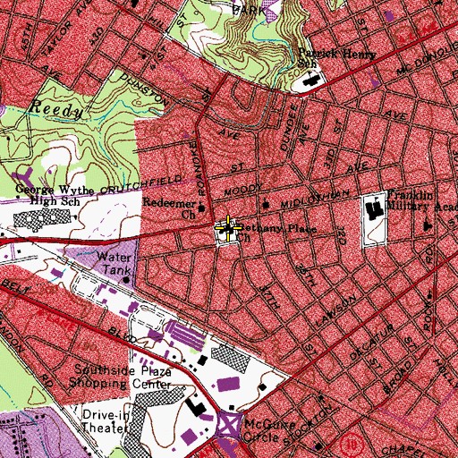 Topographic Map of Ephesus Junior Academy, VA
