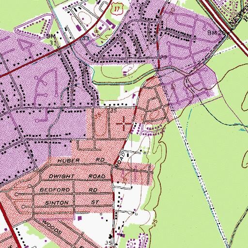 Topographic Map of While Away Private School, VA