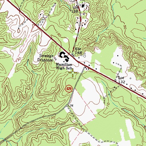 Topographic Map of Acquinton Elementary School, VA