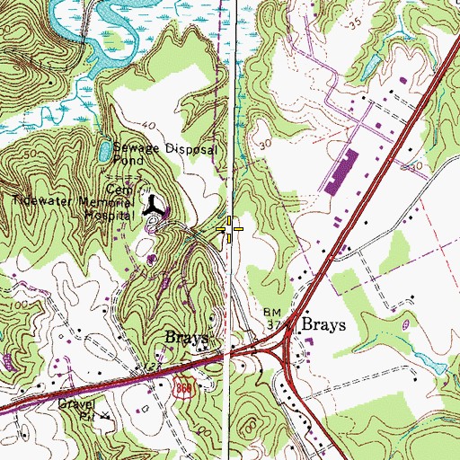 Topographic Map of Tappahannock Junior Academy, VA