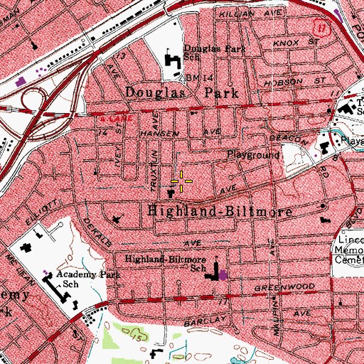 Topographic Map of Portsmouth Christian School, VA
