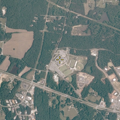 Aerial/Satellite Image of Powhatan Vocational Center School, VA