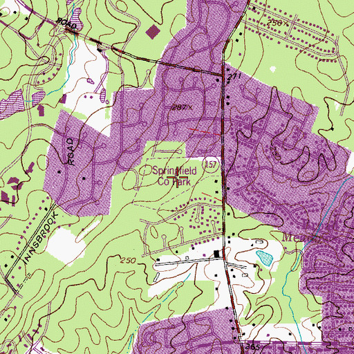Topographic Map of Springfield Park Elementary School, VA