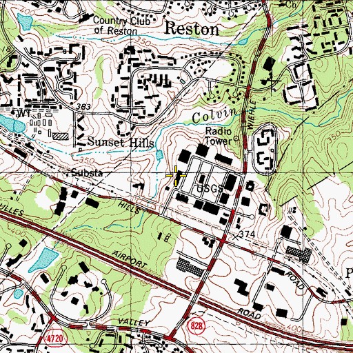 Topographic Map of Sunset Hills Montessori School Childrens House, VA