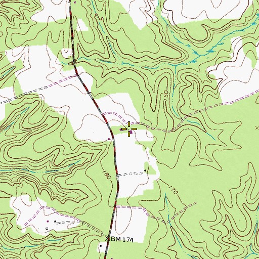 Topographic Map of Aylett Country Day School, VA