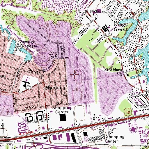 Topographic Map of Sunnybrook Day School, VA