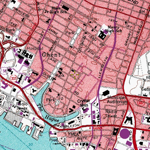 Topographic Map of First Presbyterian Preschool, VA
