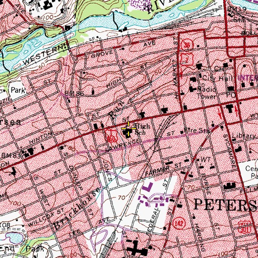 Topographic Map of Appomattox Regional Governor's School, VA