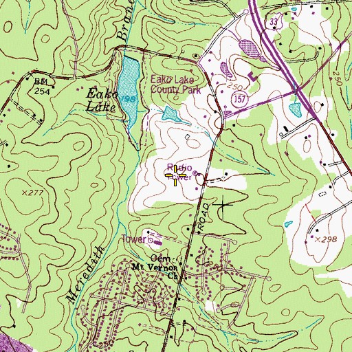 Topographic Map of Echo Lake Elementary School, VA