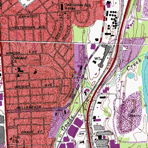 Topographic Map of All Saints Letsy Ann Memorial School, VA