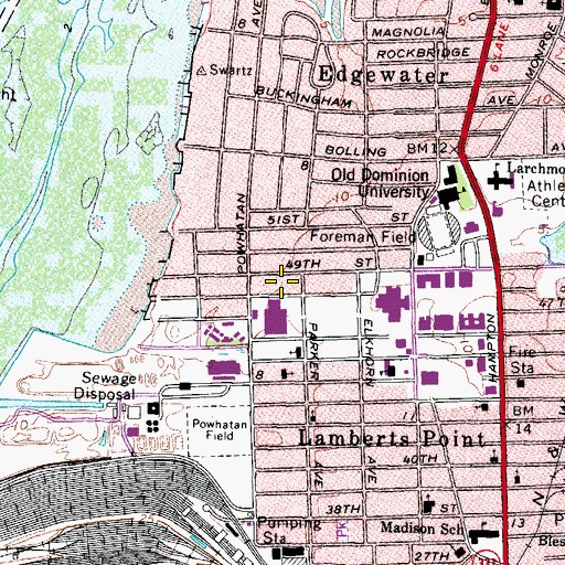 Topographic Map of Governor's School for the Arts, VA