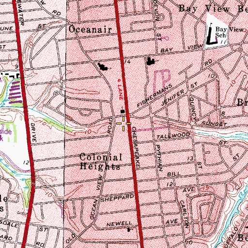Topographic Map of True Vine Baptist School, VA